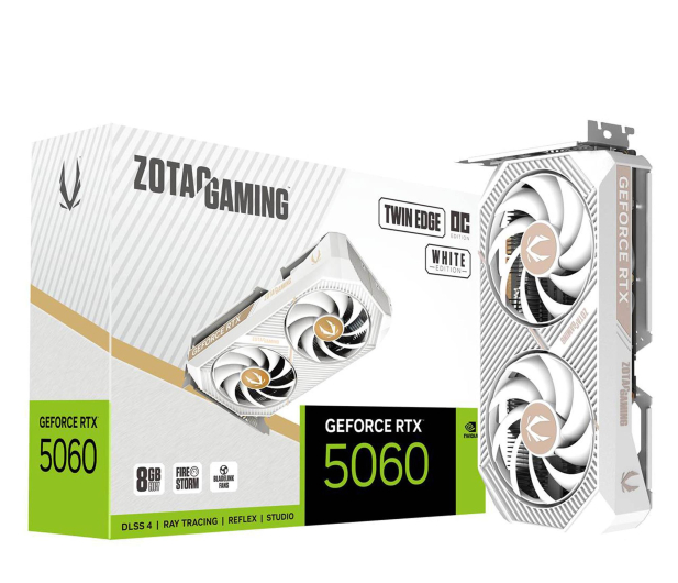 ZOTAC GeForce RTX 5060 Twin Edge OC White 8GB GDDR7 DLSS4 ZT-B50600Q-10M - 1352204 - zdjęcie